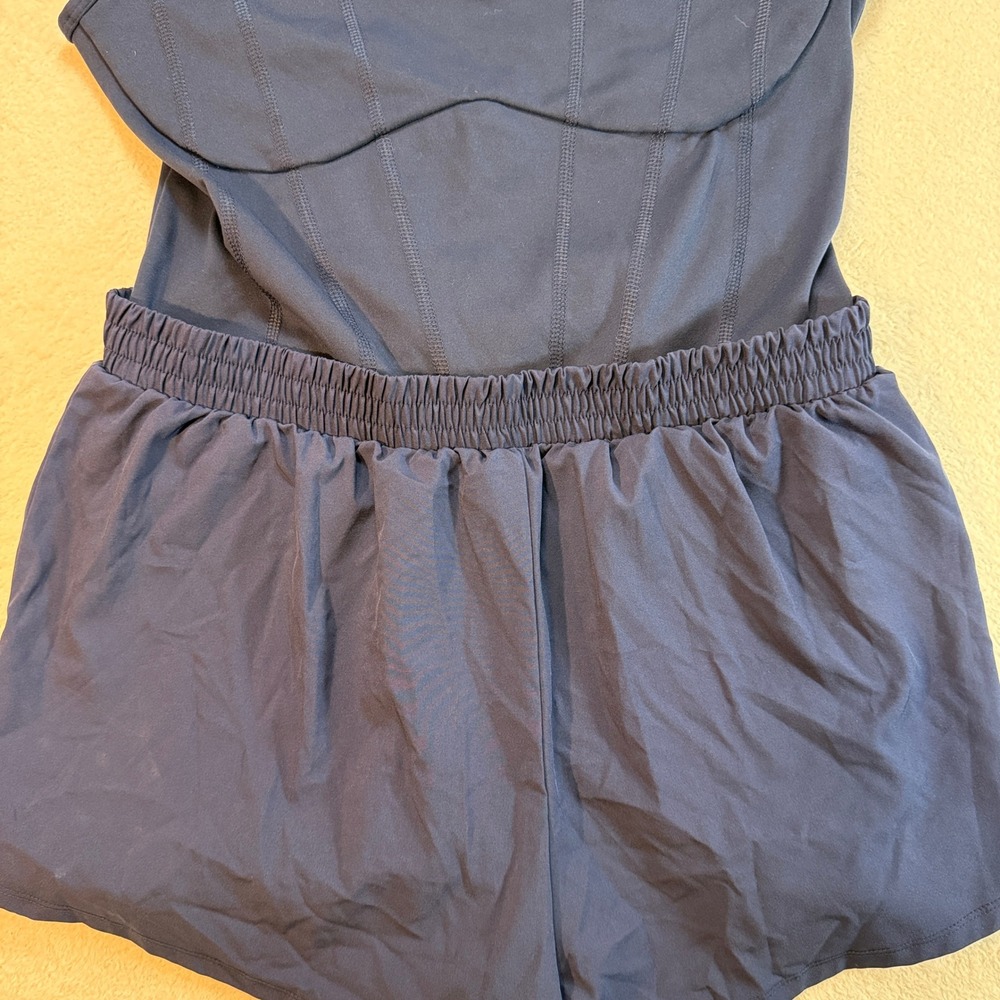 Victorias Secret PINK Corset Active Romper Navy Blue Large Athletic Shorts Dress - Picture 3 of 9